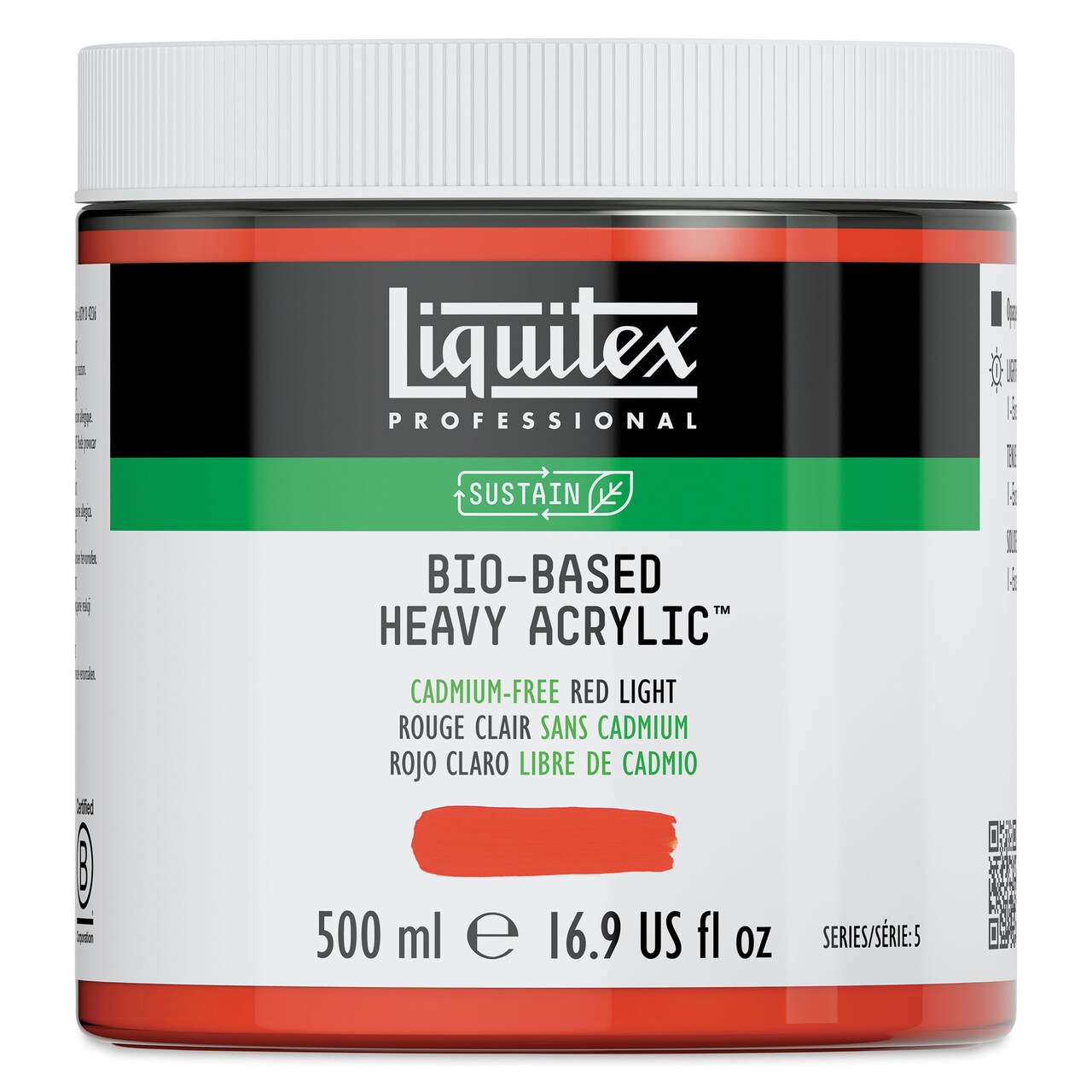 Liquitex Bio-Based Heavy Acrylic Paint - Cadmium-Free Red Light, 500 ml